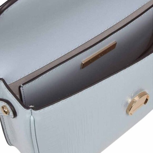 NWT ✅ Tory Burch Robinson Shoulder Bag Embossed Leather ICE BLUE #154731 ⭐ NWT - Picture 7 of 16